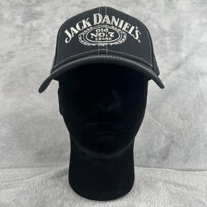 Jack Daniel's Old No. 7 Hat OS Black Embroidered Whiskey Biker Baseball Cap Men